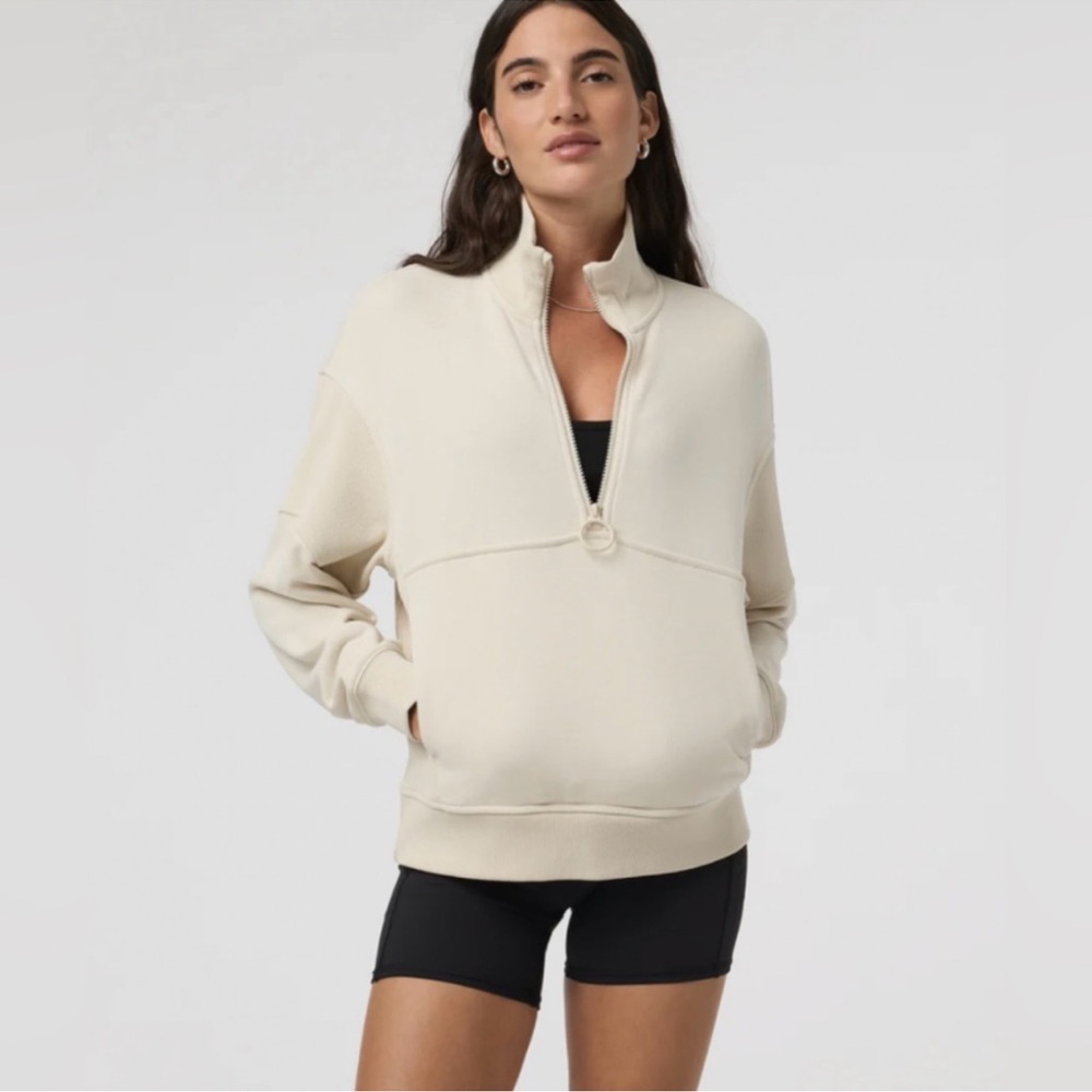 Vuori Sedona Rib Half Zip cream small EUC